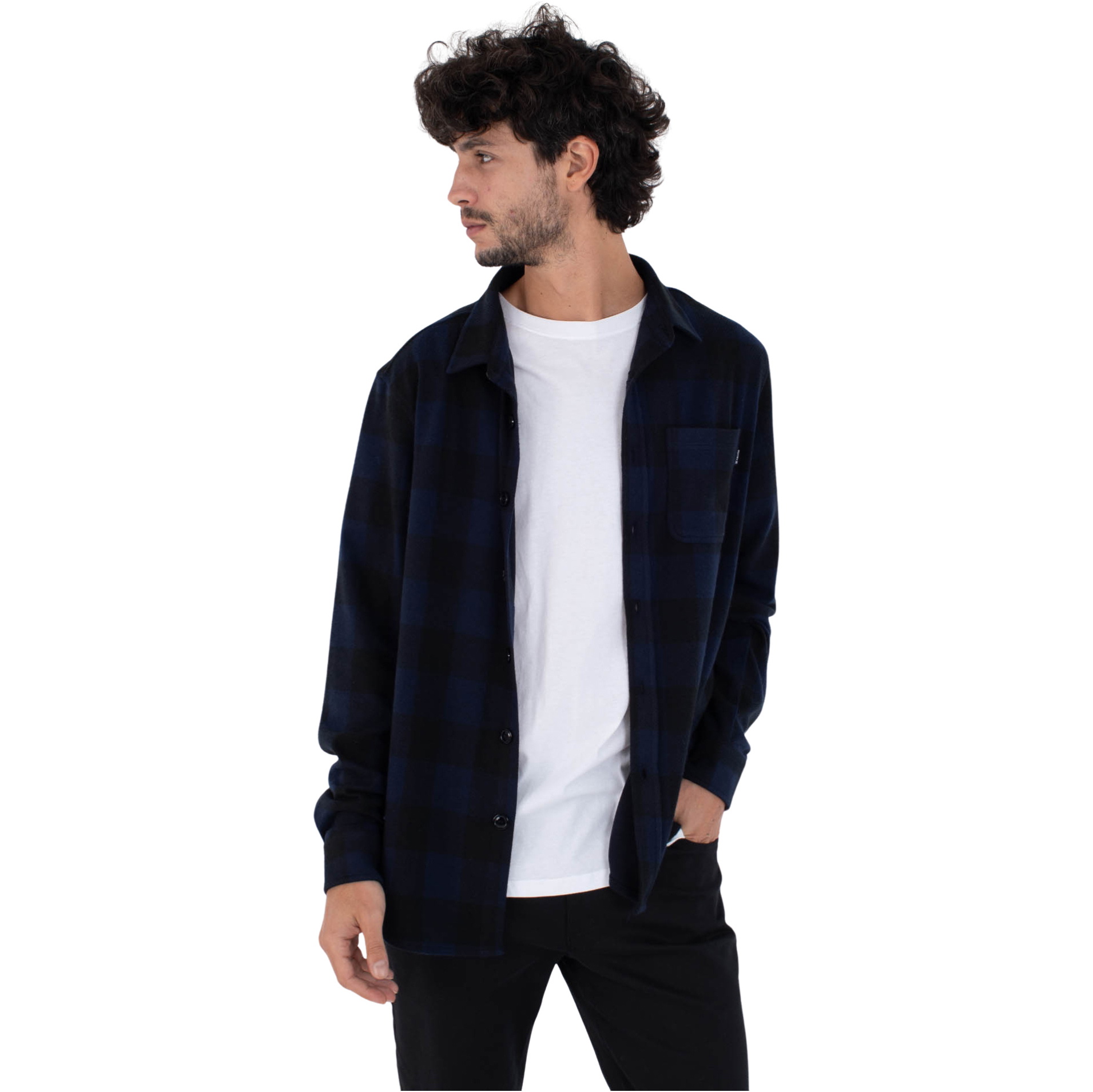 2026 Hurley Mens Axe Knit Flannel Shirt MVSEU00001 - Nightforce
